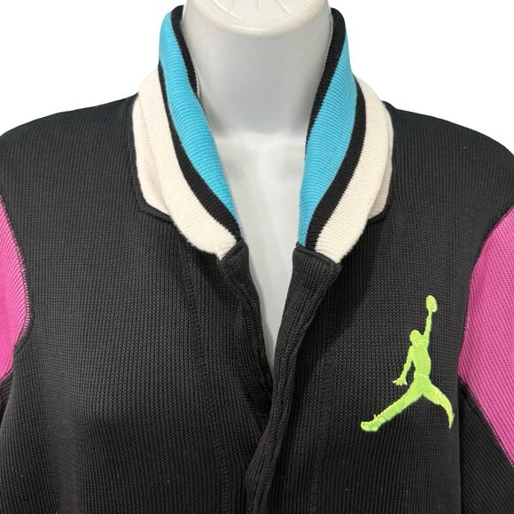 Air Jordan Fuchsia Black Blue White Colorblock Jumpman Logo Track Jacket Size S - Picture 13 of 14